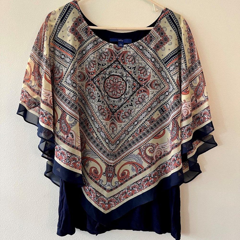 APT 9 Paisley Cap Blouse